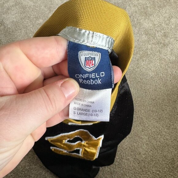 New Orleans Saints NFL Jersey Reebok Size L Kids Brees #9 Football OnField Black - Picture 5 of 9